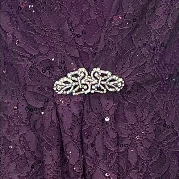 Ursula of Switzerland Raisin Color Lace Jacket and Long Dress - Picture 3 of 6